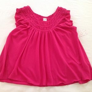 NWT Free People Hot Pink Short Sleeve Top Sz S